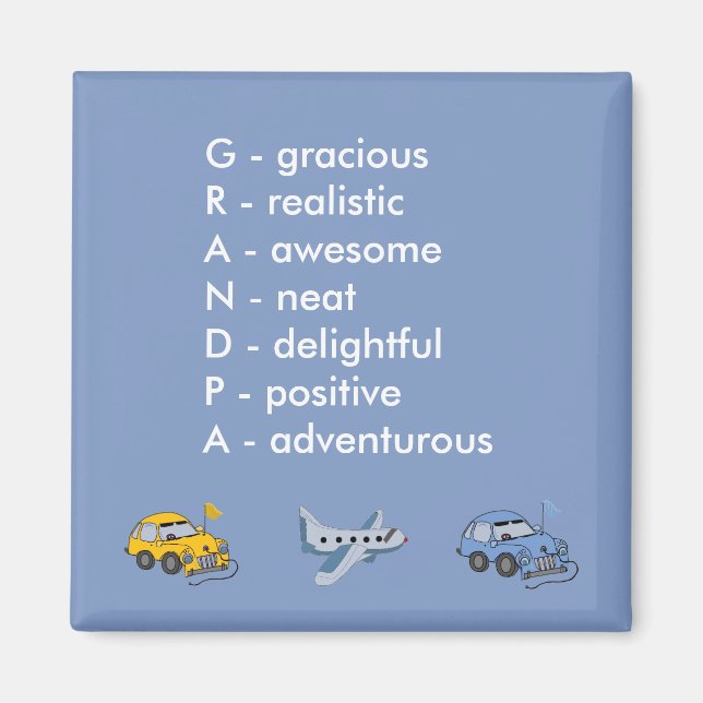 Aimant Acrostiche de Grand-père (Devant)