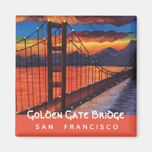 Aimant acrylique de la peinture   de golden gate