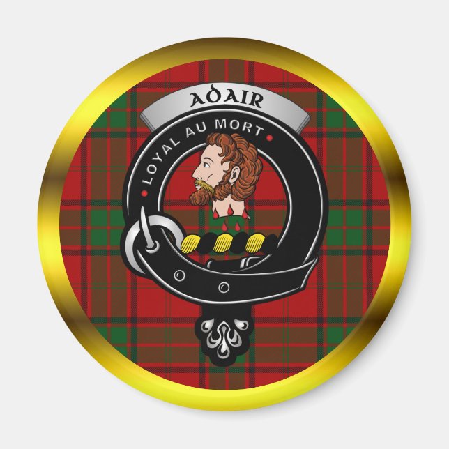 Aimant Adair Clan Badge & Tartan (Devant)