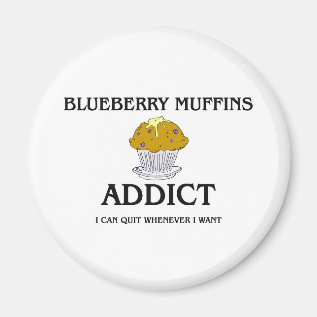 Aimant Addict aux muffins de bleuets (Devant)