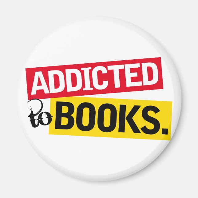 Aimant Addict de livre amusant lecture cadeau (Devant)