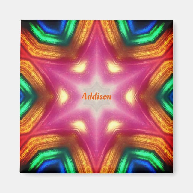 Aimant ADDISON ~ Motif Abstrait rayonnant ~ (Devant)