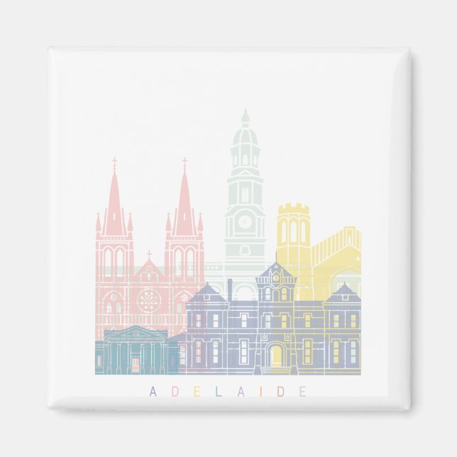 AIMANT ADELAIDE SKYLINE POSTER PASTEL (Devant)