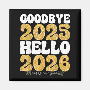 Aimant Adieu festif de la nouvelle année 2025 Bonjour 202