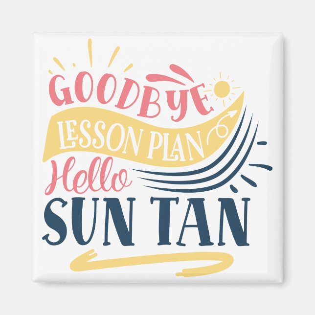 Aimant Adieu plan de leçon Bonjour Sun Tan (Devant)