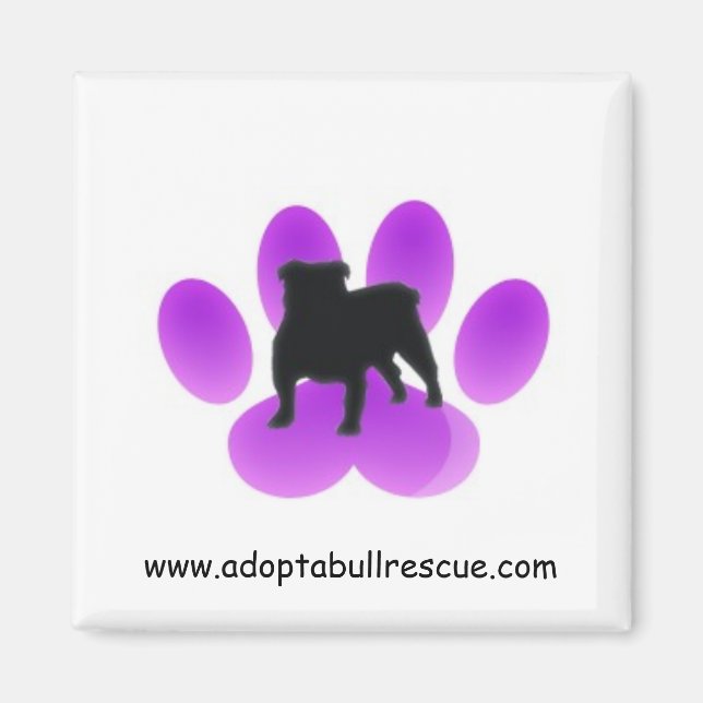 Aimant Adopt-a-bull, Secourt anglaise Bulldog (Devant)