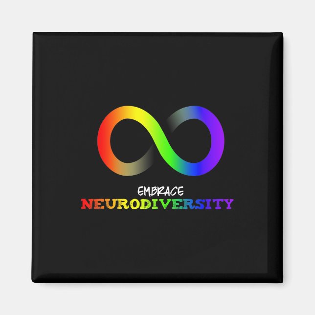 Aimant Adopter la Neurodiversité Autisme TSA TDAH Infini  (Devant)