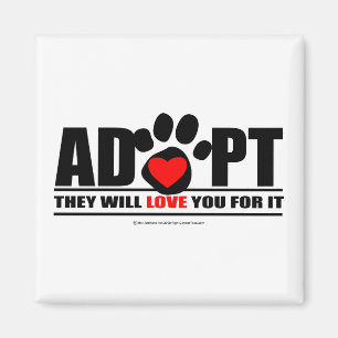 Aimant Adoptez Pawprint