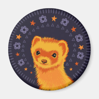 Aimant adorable animal à la tête de furet mignonne