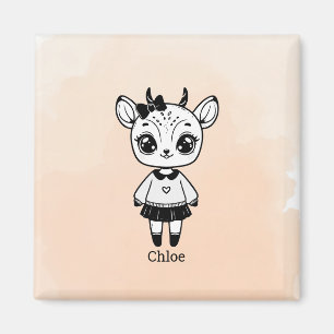 Aimant Adorable Antelope Girl - Jolie conception Doodle