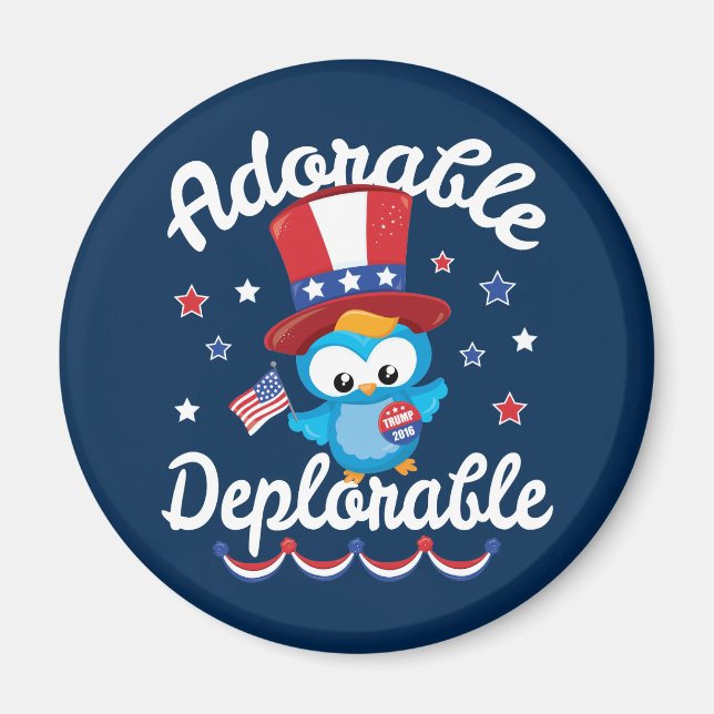 Aimant Adorable Chouette adorable Trump 2016 (Devant)