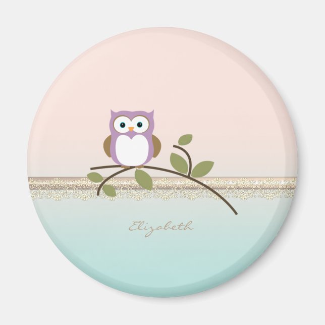 Aimant Adorable Girly Cute Owl (Devant)
