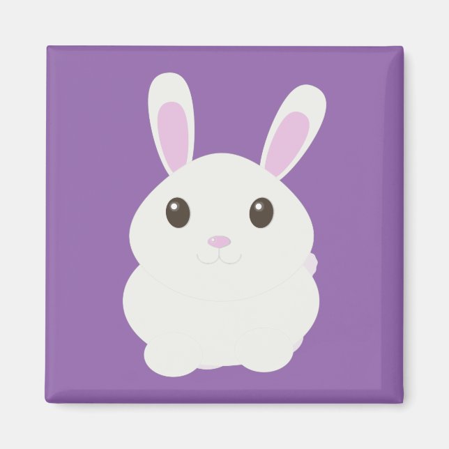 Aimant Adorable Lapin Blanc (Devant)