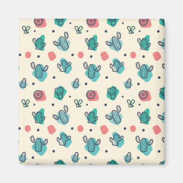Aimant Adorable Motif Cactus (Devant)