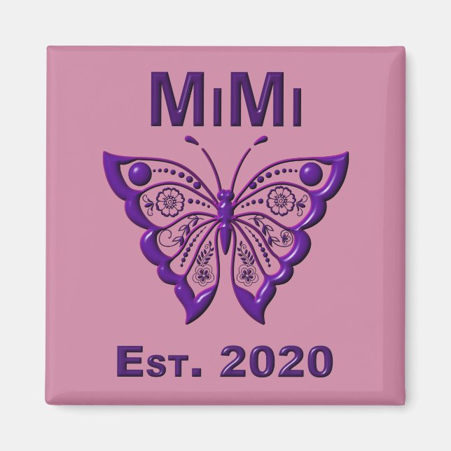 Aimant Adorable Papillon Mimi "Est 2020" (Devant)