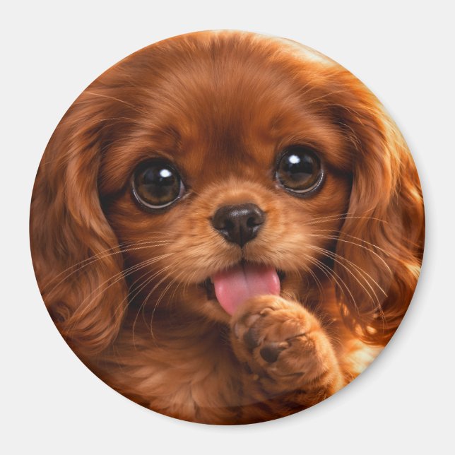 Aimant Adorable Ruby Cavalier Spaniel (Devant)