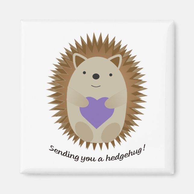 Aimant Adorable Sending You A Hedgehug Hedgehog (Devant)