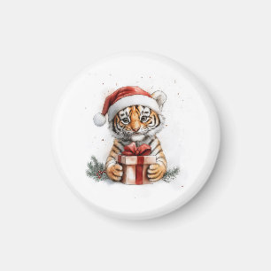Aimant adorable série de Noël animal Baby Tiger
