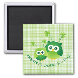 Aimant Adorable St. Patrick's Day Owl Tees