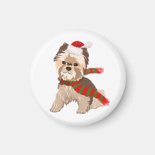 Aimant Adorable Yorkie De Noël Dans L'Aimant De Noël