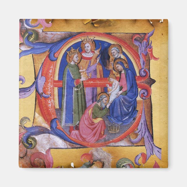 AIMANT ADORATION OF MAGI NATIVITY CHRISTMAS PARCHMENT (Devant)