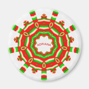 Aimant ADRIANA ~ Roue de Noël personnalisée Fractale ~