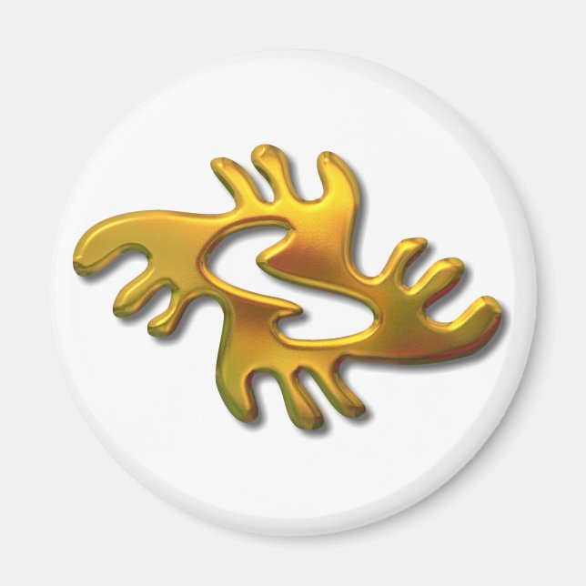 Aimant Adrinkra-paix-or (Devant)