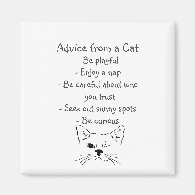 Aimant Advice from Winking Cat Fun Animal Humor (Devant)
