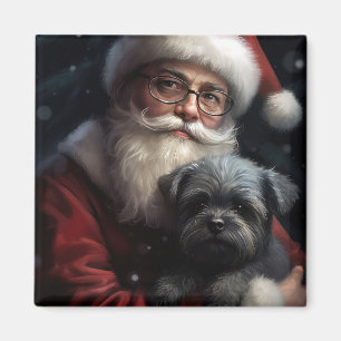 Aimant Affenpinscher avec Noël Festif du Père Noël