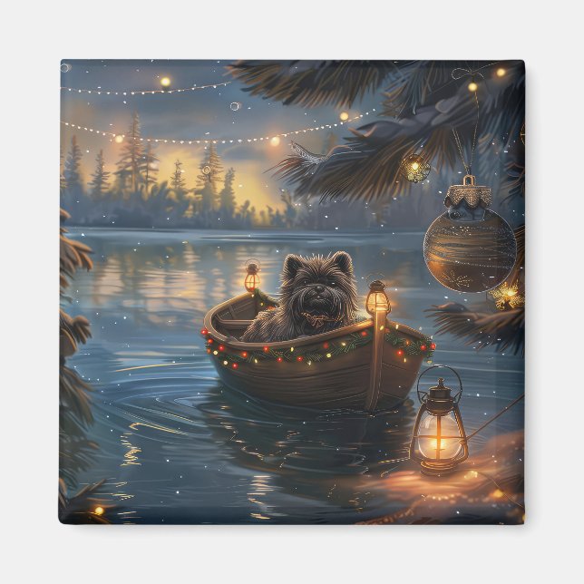 Aimant Affenpinscher Festive Christmas Voyage (Devant)