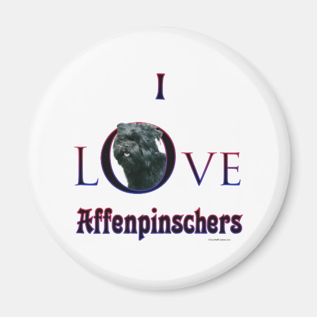 Aimant Affenpinscher I Love (Devant)