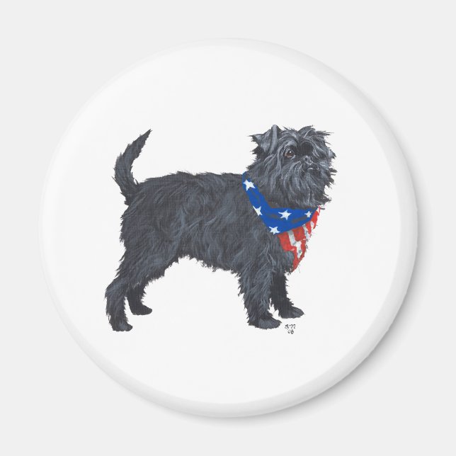 Aimant Affenpinscher Patriotique (Devant)