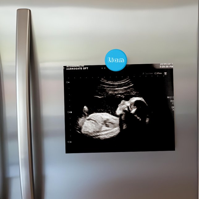 Aimant Affichage à ultrasons pour réfrigérateur, nom bleu (Créateur téléchargé)