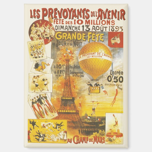 Aimant Affiche Antique de la Grande Fête Foire de Paris (Recto)