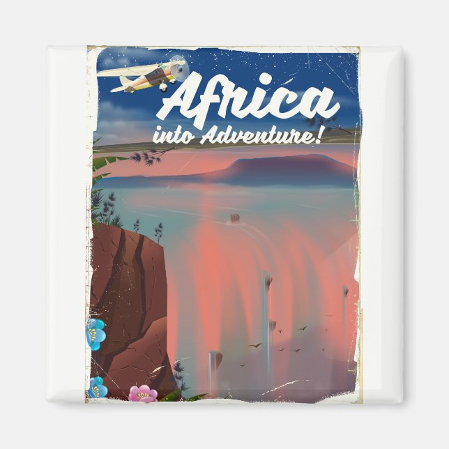 Aimant Affiche d'aventure de cascade africaine (Devant)