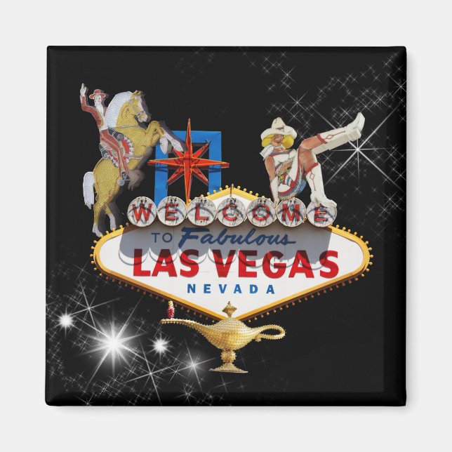 Aimant Affiche de bienvenue Las Vegas Sur Arrière - plan  (Devant)