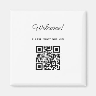Aimant Affiche de bienvenue WIFI avec code QR