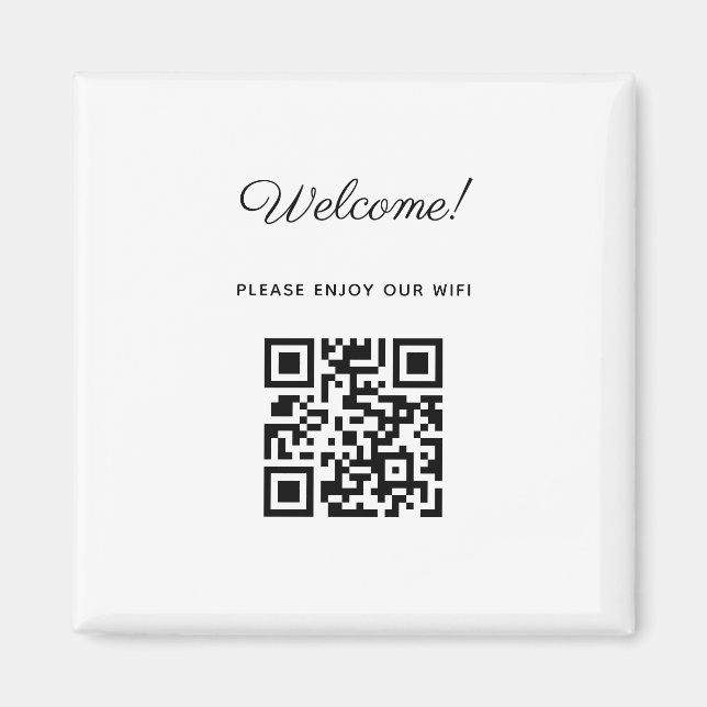 Aimant Affiche de bienvenue WIFI avec code QR (Devant)