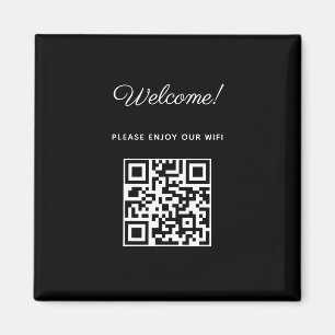 Aimant Affiche de bienvenue WIFI avec code QR