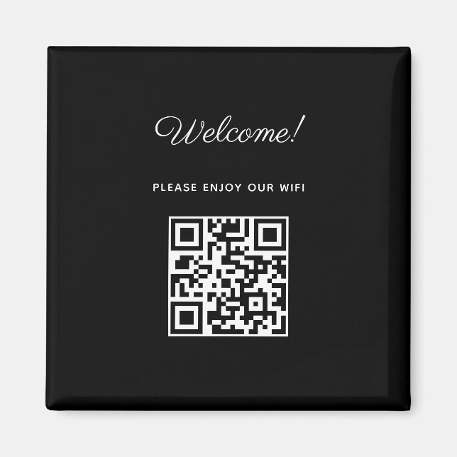 Aimant Affiche de bienvenue WIFI avec code QR (Devant)