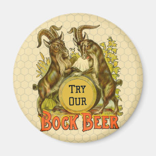 Aimant Affiche de bière Bock vintage : Antique Goat Saloo
