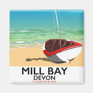 Aimant Affiche de chemin de fer Mill Bay Devon