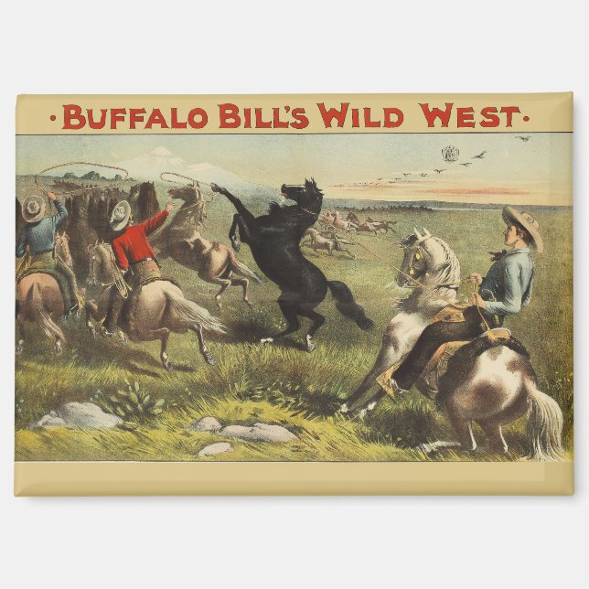 Aimant Affiche de cow-boy de l'Ouest sauvage de Buffalo B (Recto)