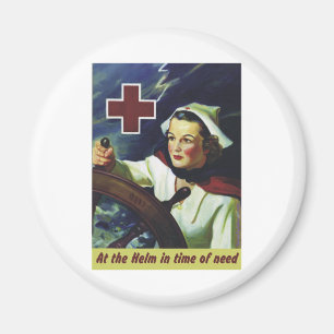 Aimant Affiche de Croix-Rouge - infirmière à la barre