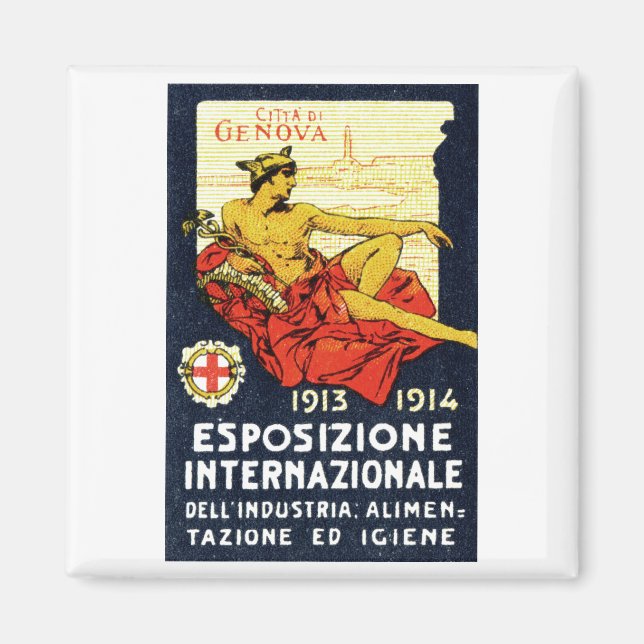 Aimant Affiche de Genova Expo 1913 (Devant)