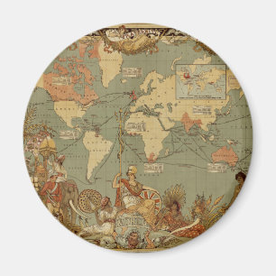 Aimant Affiche de la carte du monde de l'Empire britanniq