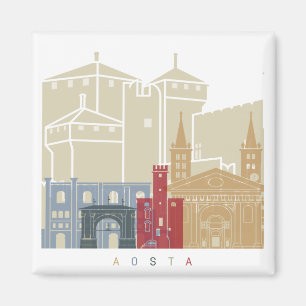 Aimant Affiche de la ligne d'horizon d'Aoste