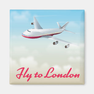 Aimant Affiche de l'avion vers Londres