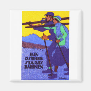 Aimant Affiche de ski de 1910 Autrichiens