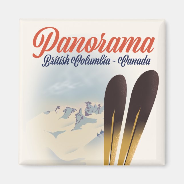Aimant Affiche de ski Panorama Colombie-Britannique Canad (Devant)